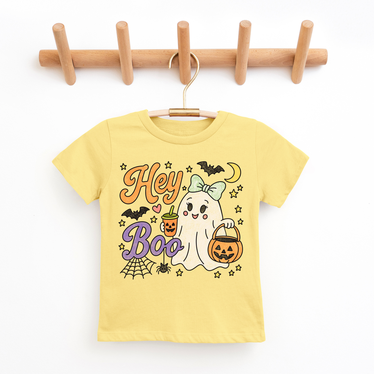 Hey Boo- Preppy Girl Trick Treat Ghost Halloween Tee