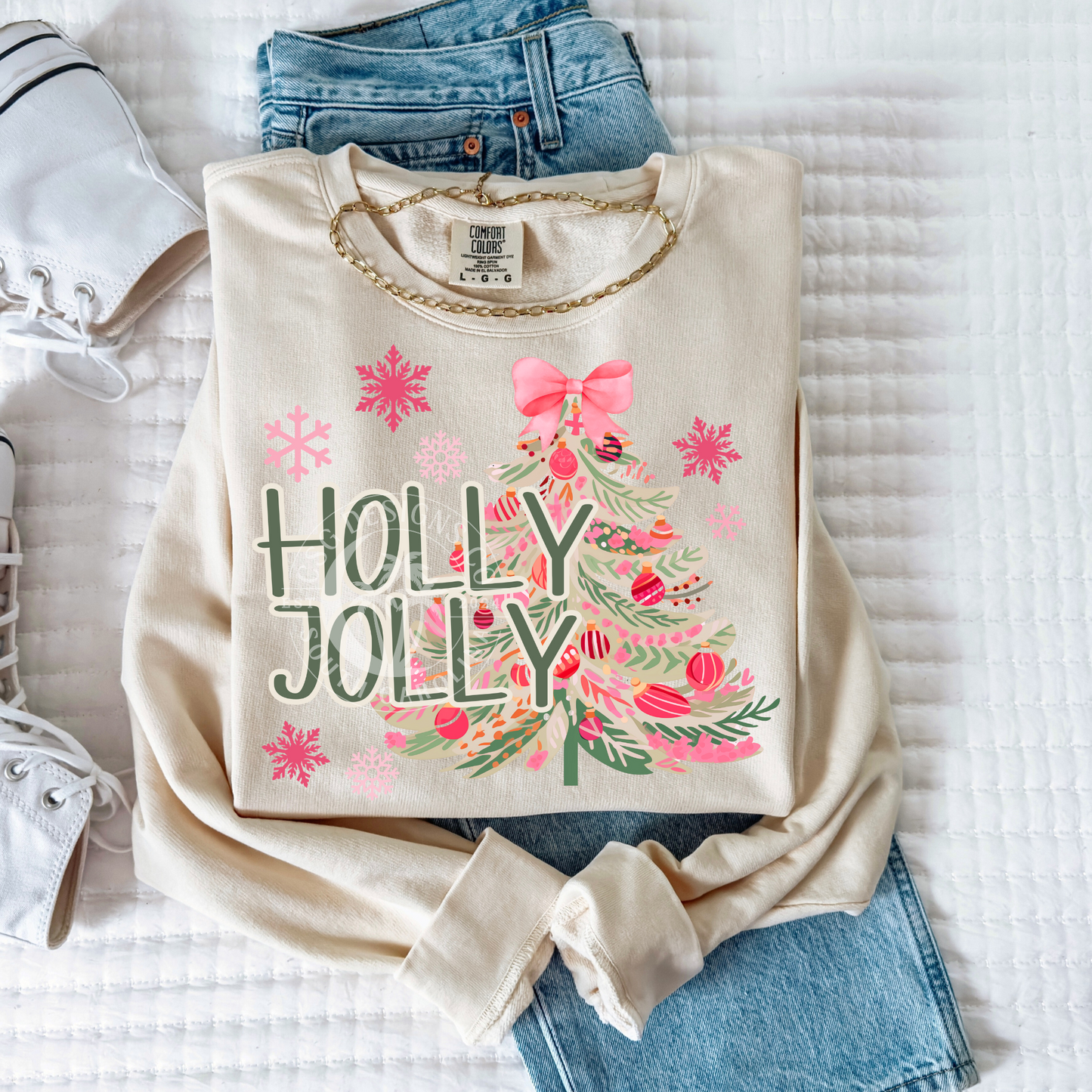 Holly Jolly Preppy Trees-PNG