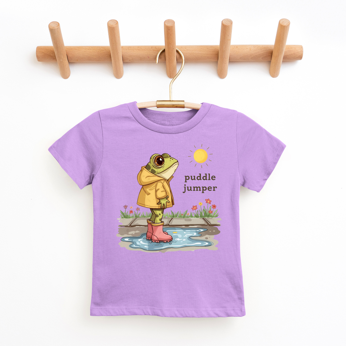 Puddle Jumper- Cartoon Frog Girls Graphic Tshirt