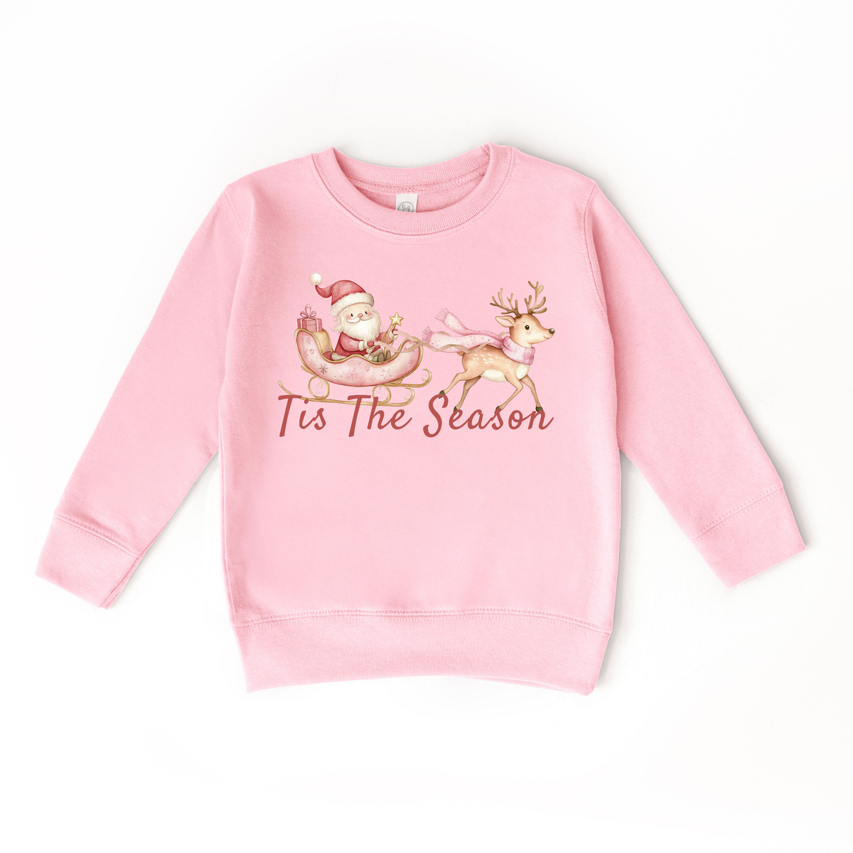 Tis The Season- Santa Sleigh Girls Christmas Sweatshirt