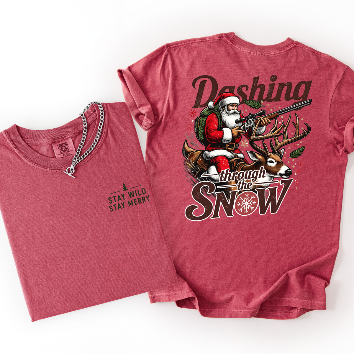 Dashing Through The Snow- Men's Christmas Tshirt