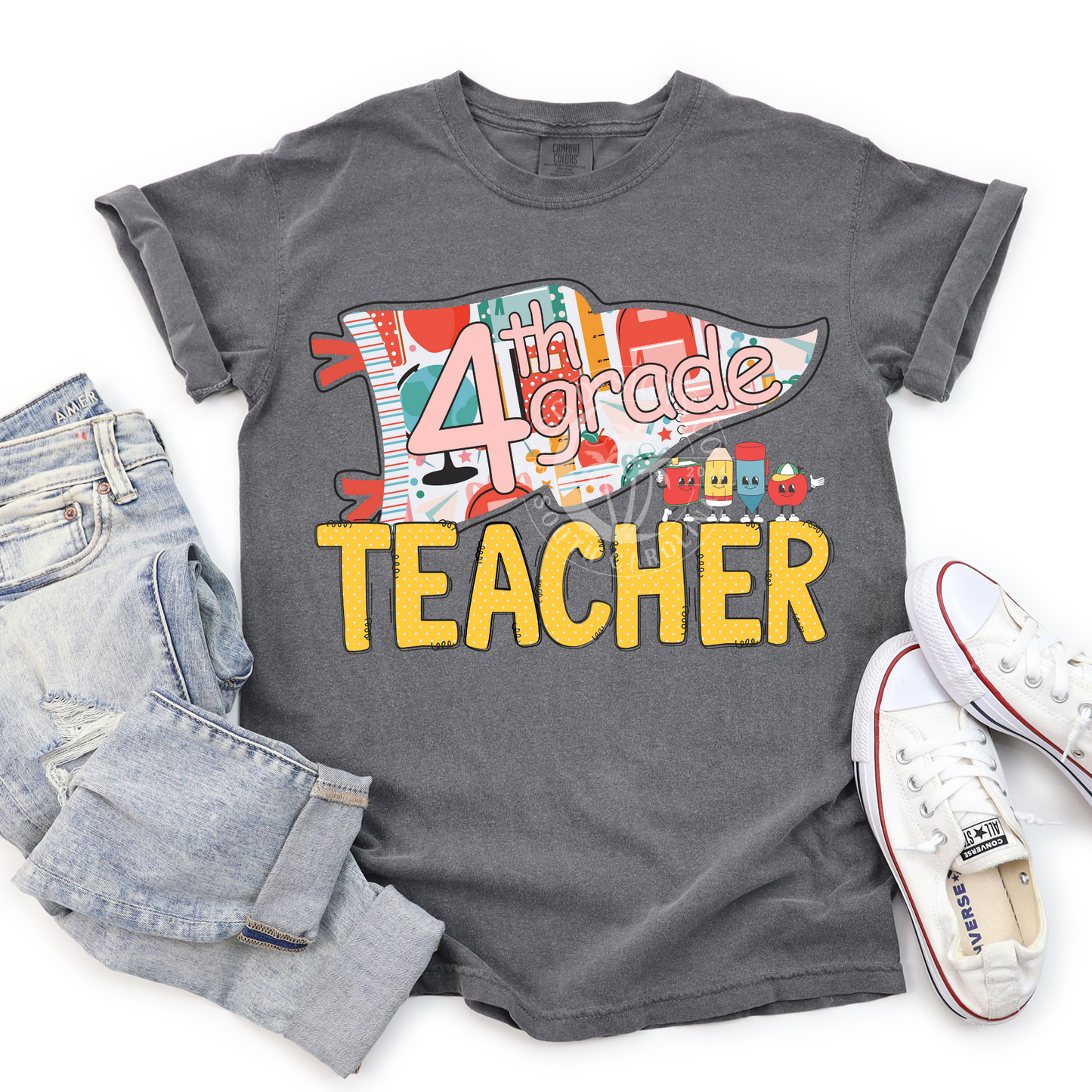 4th Grade Teacher-Flag- PNG