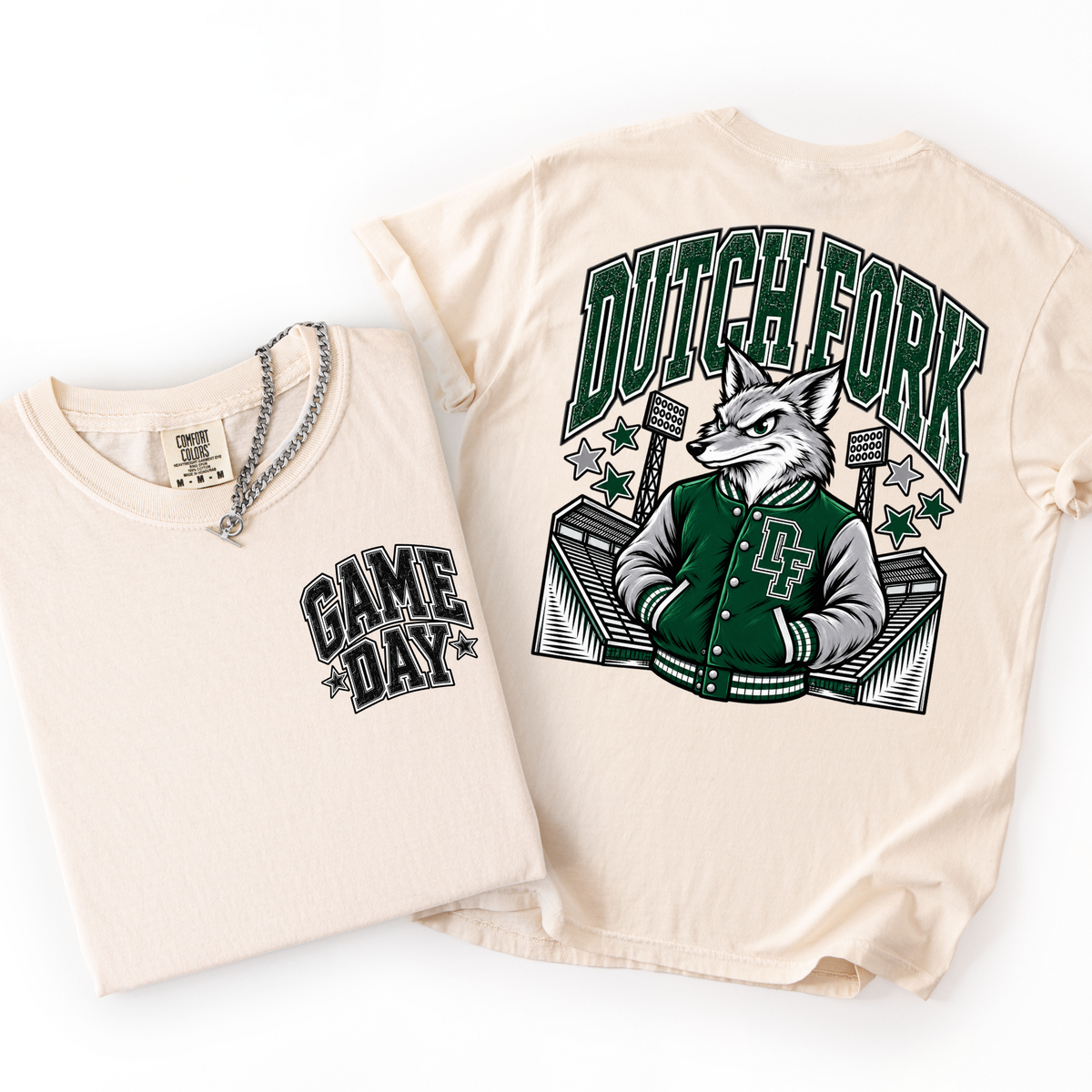 Dutch Fork Football Mascot Comfort Colors Tee- YOUTH & ADULT
