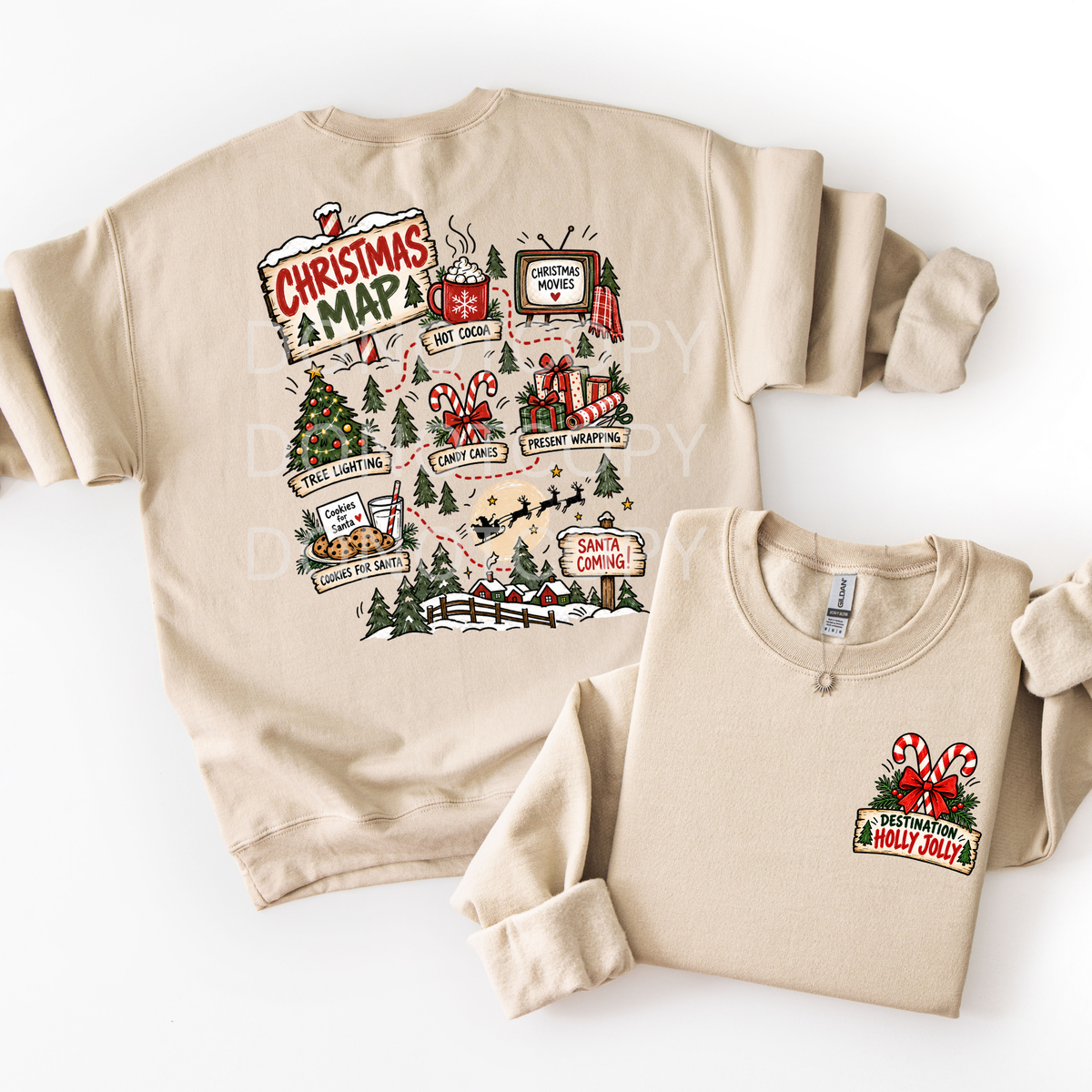 Christmas Roadmap Doodle- Sweatshirt