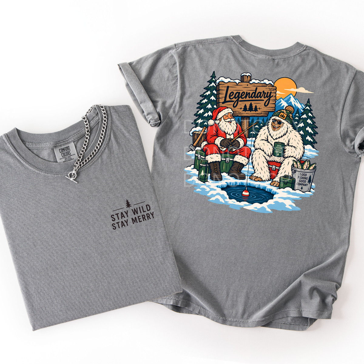 Santa & Abominable Snowman- Tshirt