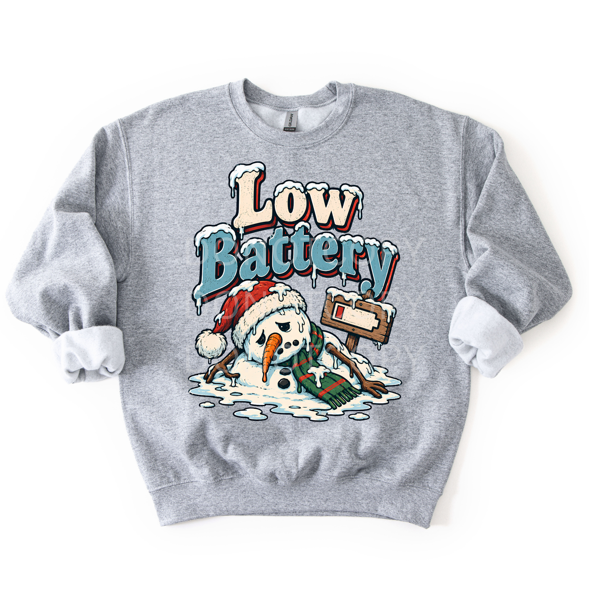 Low Battery- Snowman Sweatshirt