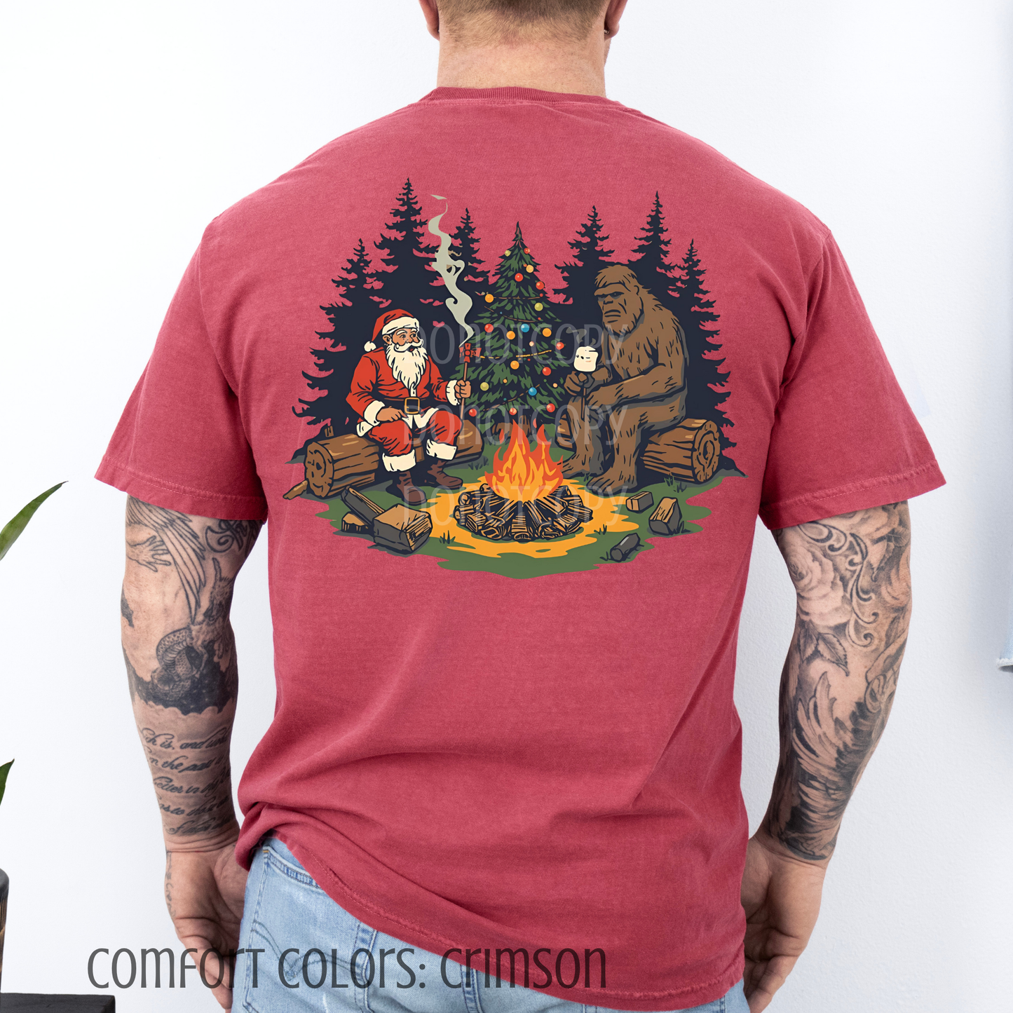 Santa with Bigfoot- PNG