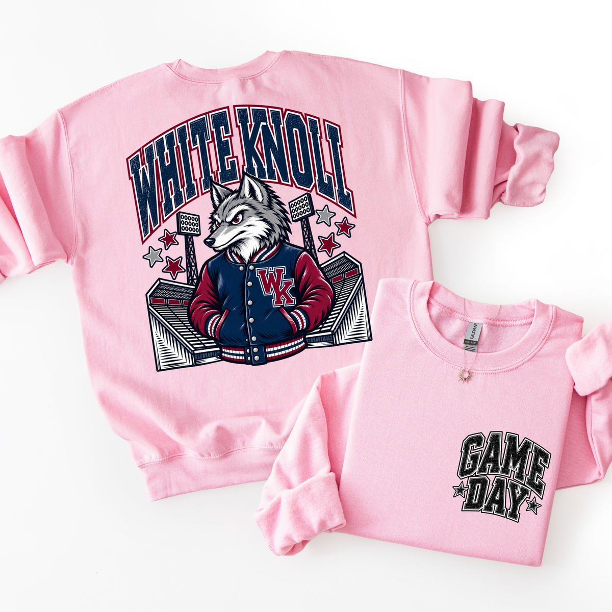 White Knoll Football Mascot Sweatshirt- ADULT