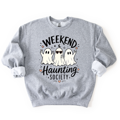 Weekend Haunting Society- Trendy Coffee Ghost Sweatshirt