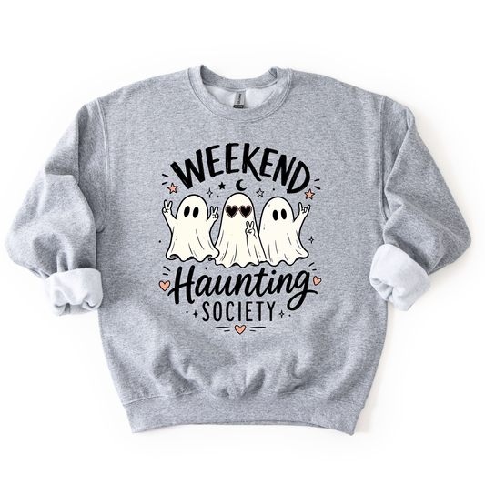 Weekend Haunting Society- Trendy Coffee Ghost Sweatshirt