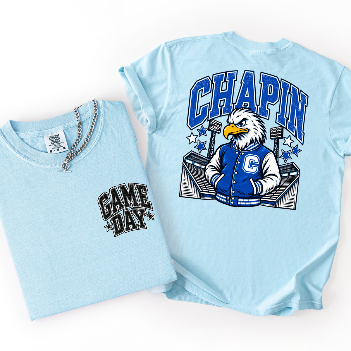 Chapin Football Mascot Comfort Colors Tee- YOUTH & ADULT
