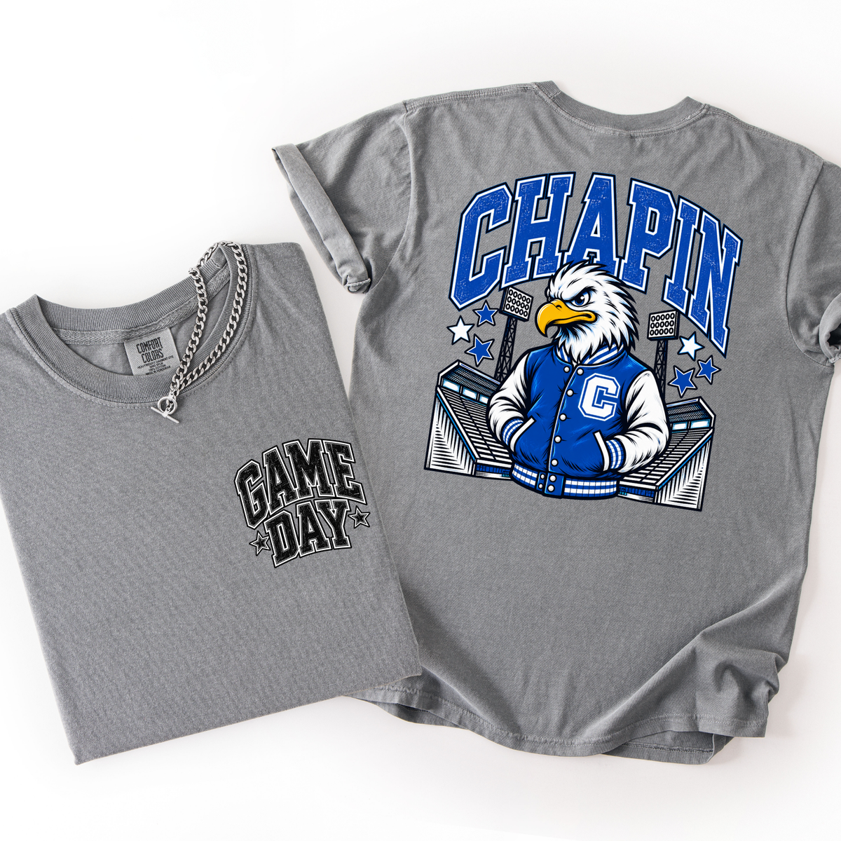 Chapin Football Mascot Comfort Colors Tee- YOUTH & ADULT