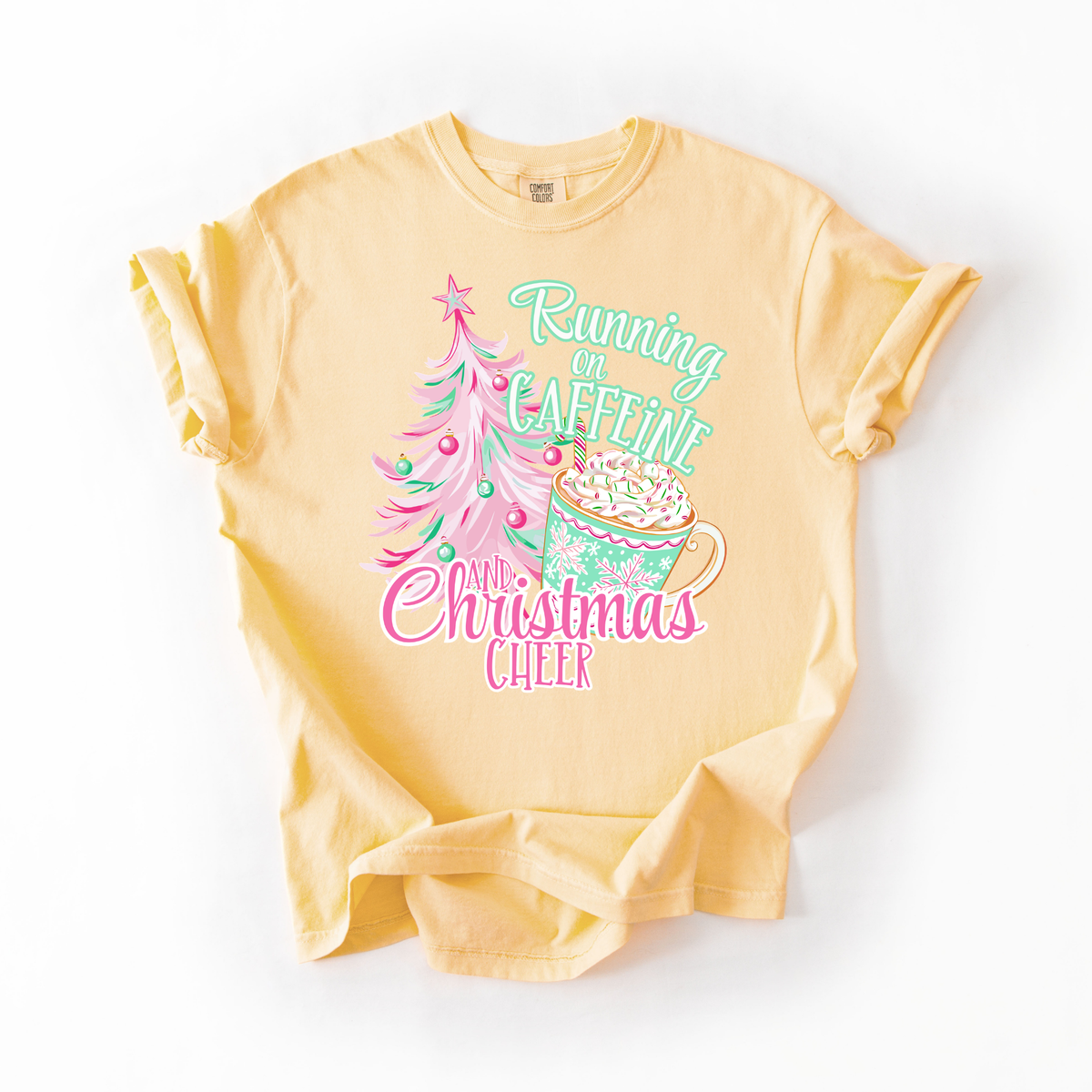 Running On Christmas Cheer- Women's Printed Tshirt