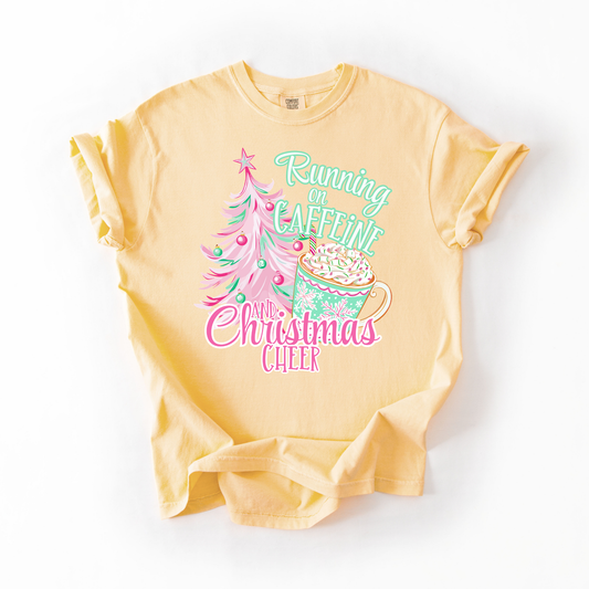 Running On Christmas Cheer- Women's Printed Tshirt