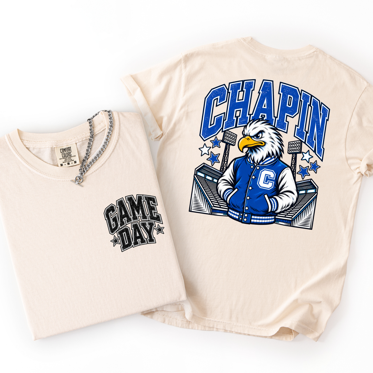 Chapin Football Mascot Comfort Colors Tee- YOUTH & ADULT