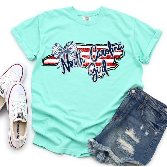 North Carolina Girl- Patriotic State-PNG