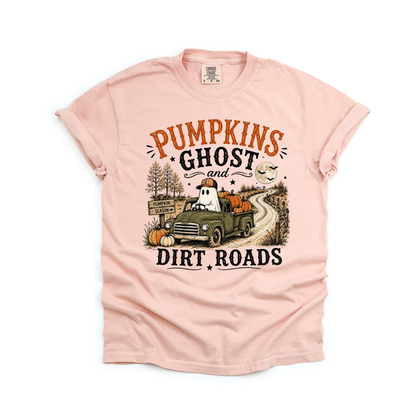 Pumpkins Ghost & Dirt Roads- Women's Graphic Tshirt