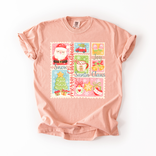Christmas Stamps- Printed Women's Graphic Shirt