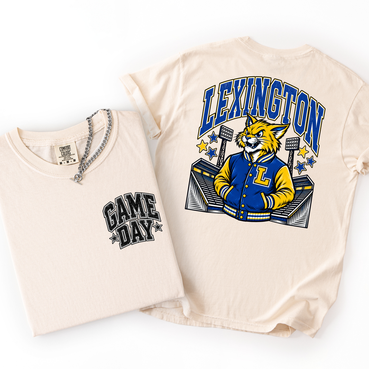 Lexington Football Mascot Comfort Colors Tee- YOUTH & ADULT