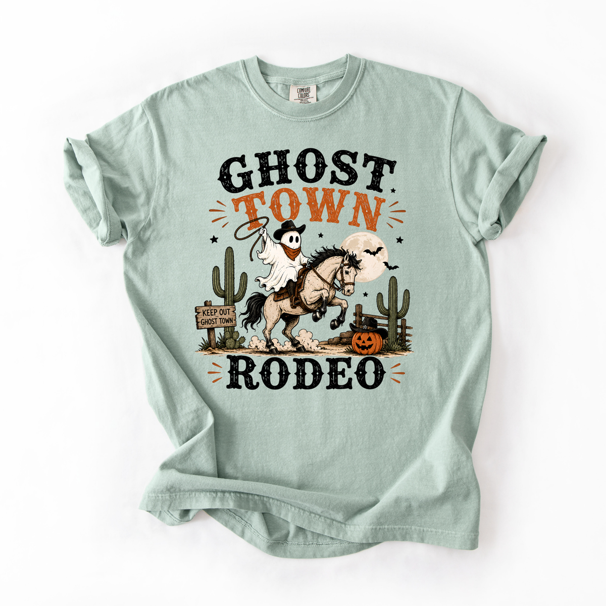Ghost Town Rodeo- Western Halloween Printed Tee