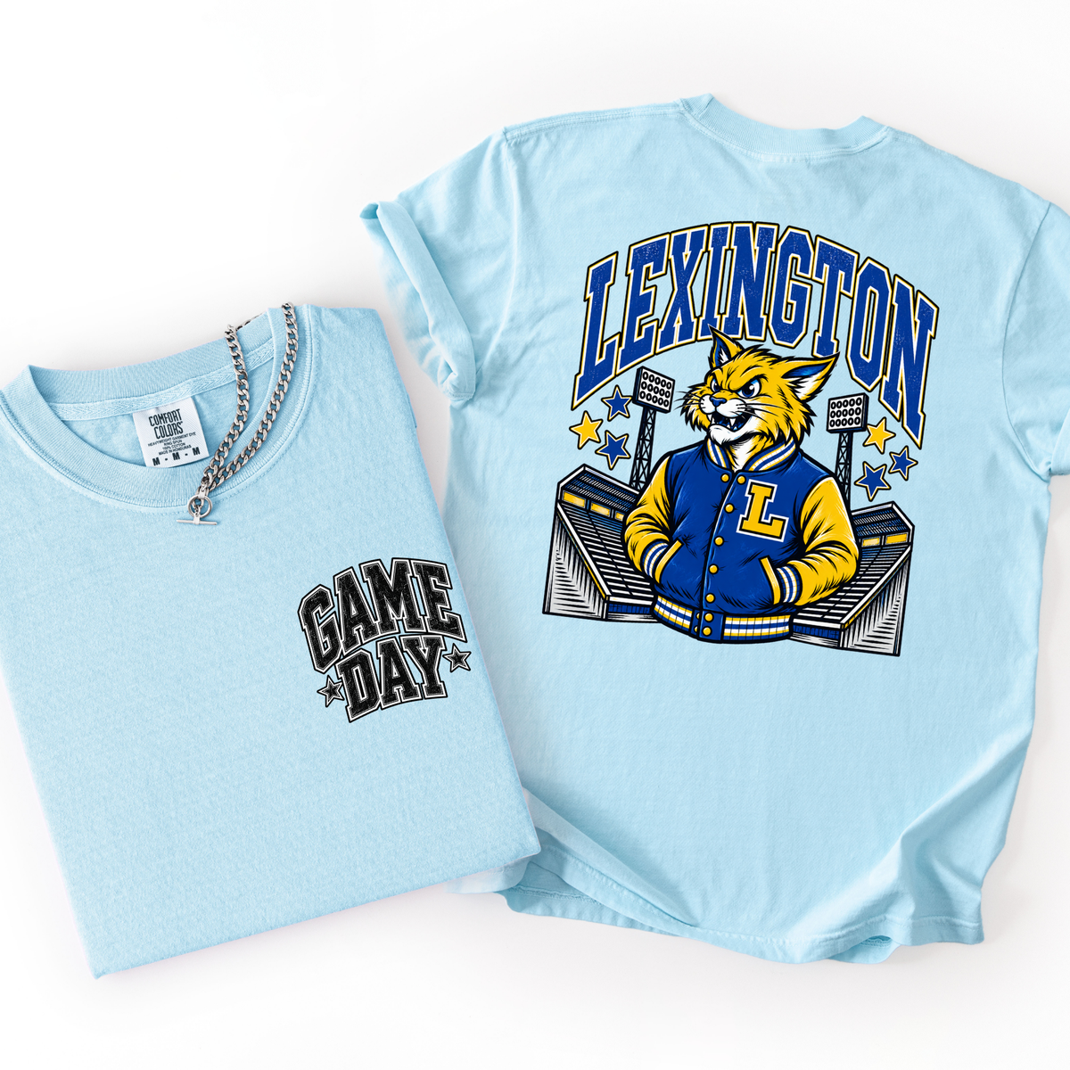 Lexington Football Mascot Comfort Colors Tee- YOUTH & ADULT