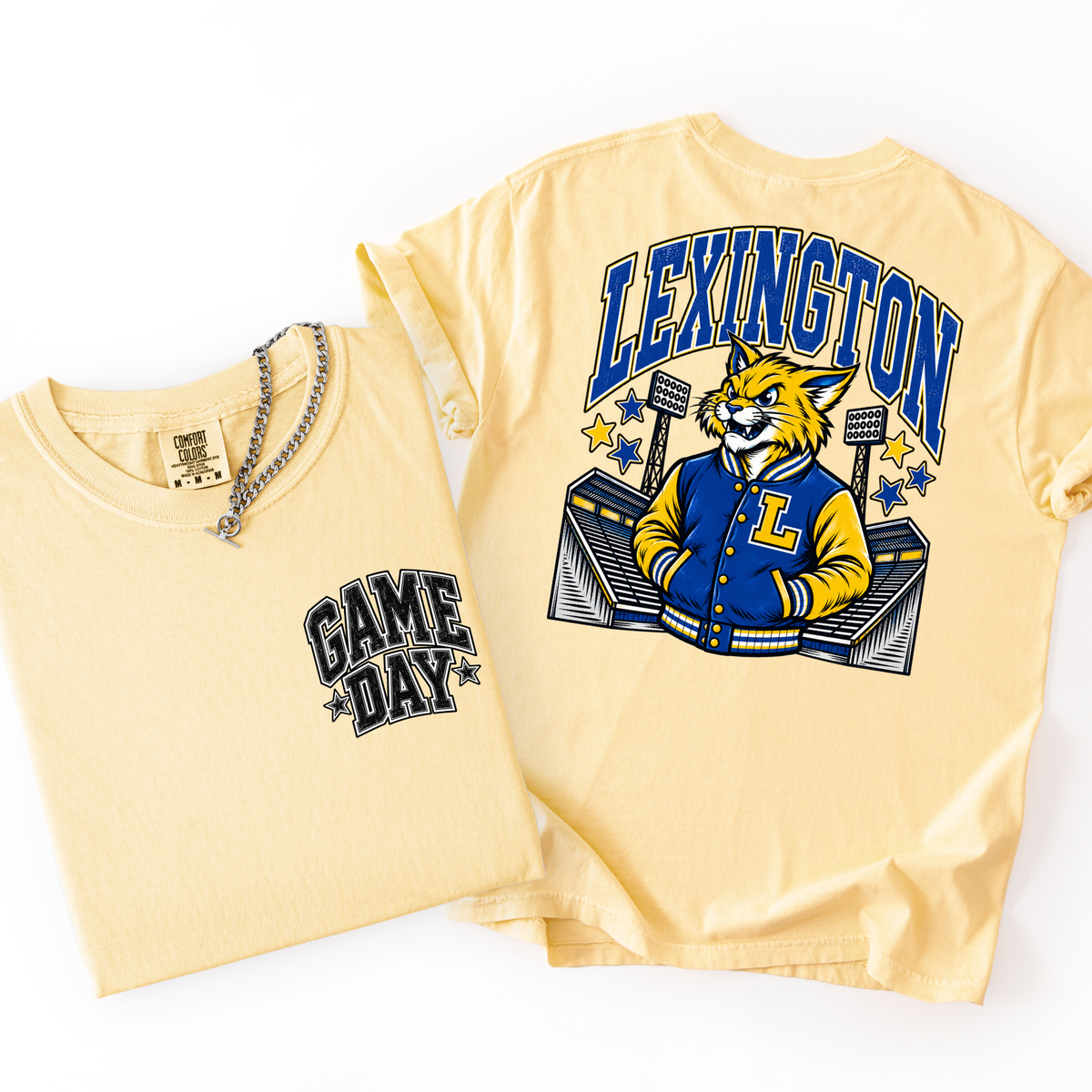Lexington Football Mascot Comfort Colors Tee- YOUTH & ADULT