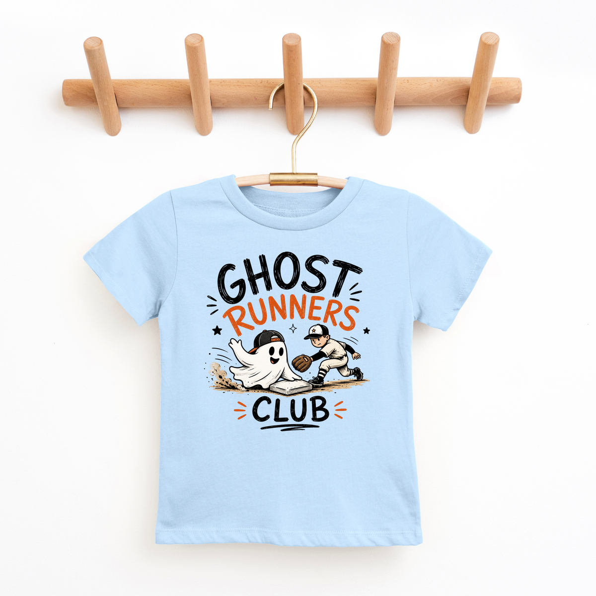 Ghost Runners Club- Boys Baseball Halloween Tee