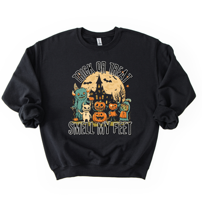 Vintage Trick Or Treat Smell My Feet Halloween Sweatshirt