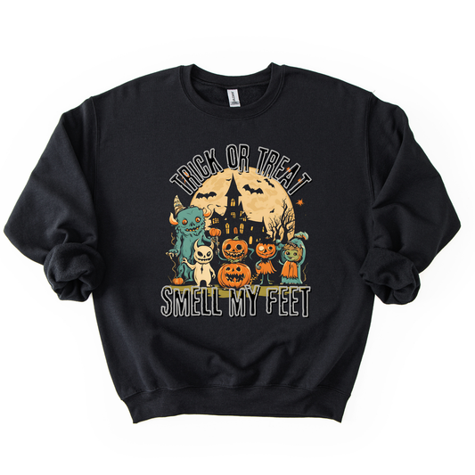Vintage Trick Or Treat Smell My Feet Halloween Sweatshirt