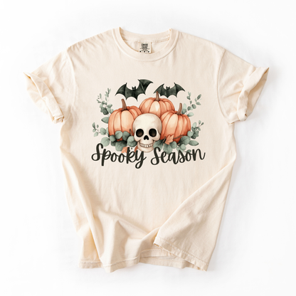Spooky Season- Skull- Cotton Halloween Printed Tee