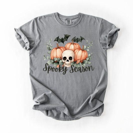 Spooky Season- Skull- Cotton Halloween Printed Tee