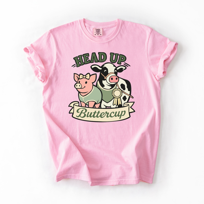 Head Up Buttercup- Farmer 4h Cow Graphic Tee