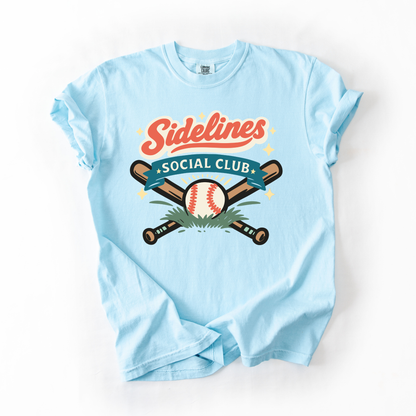 Sideline Social Club- Baseball Printed Adult Cotton Tshirt