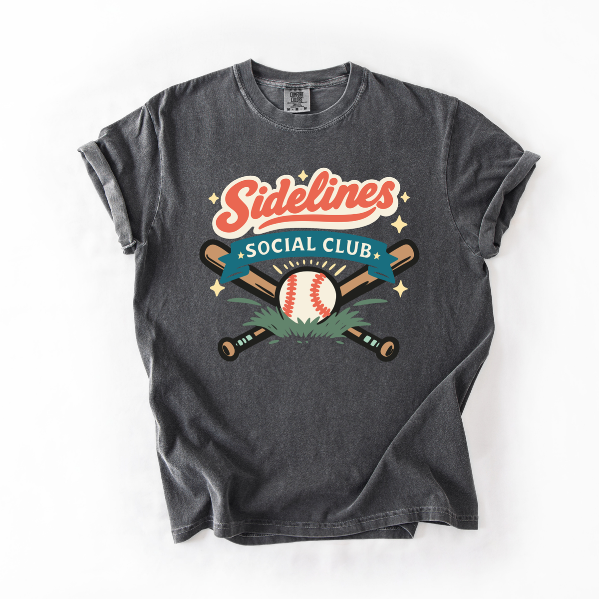 Sideline Social Club- Baseball Printed Adult Cotton Tshirt