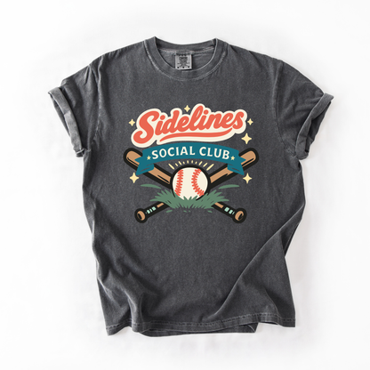 Sideline Social Club- Baseball Printed Adult Cotton Tshirt