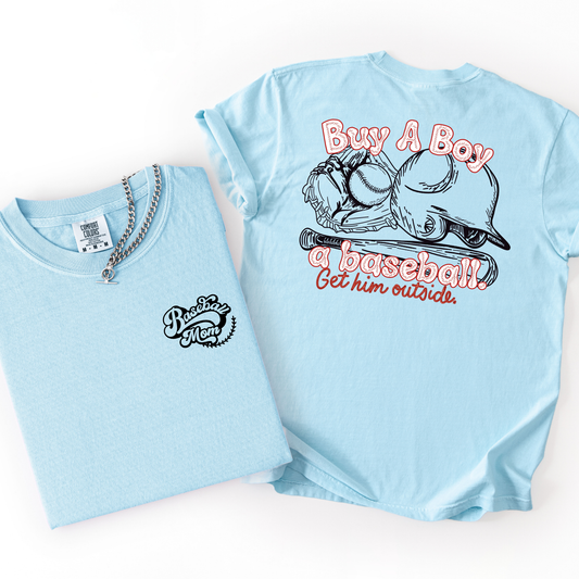 Buy A Boy A Baseball- Sports Mama Cotton Printed Tshirt