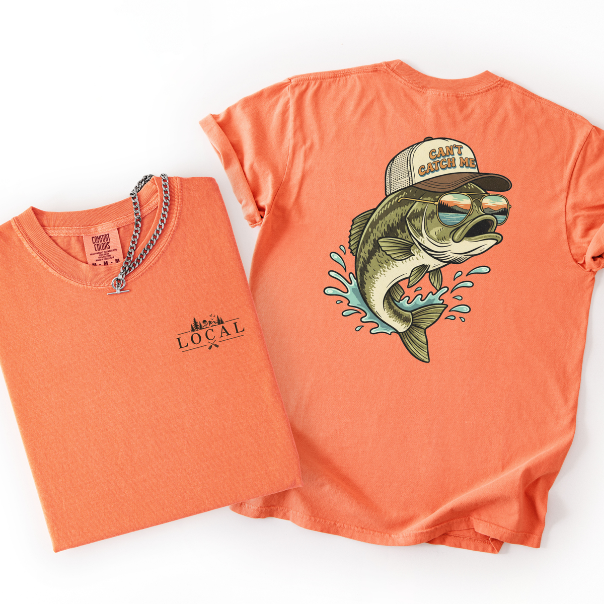 Can't Catch Me- Men's Fishing Printed Tshirt