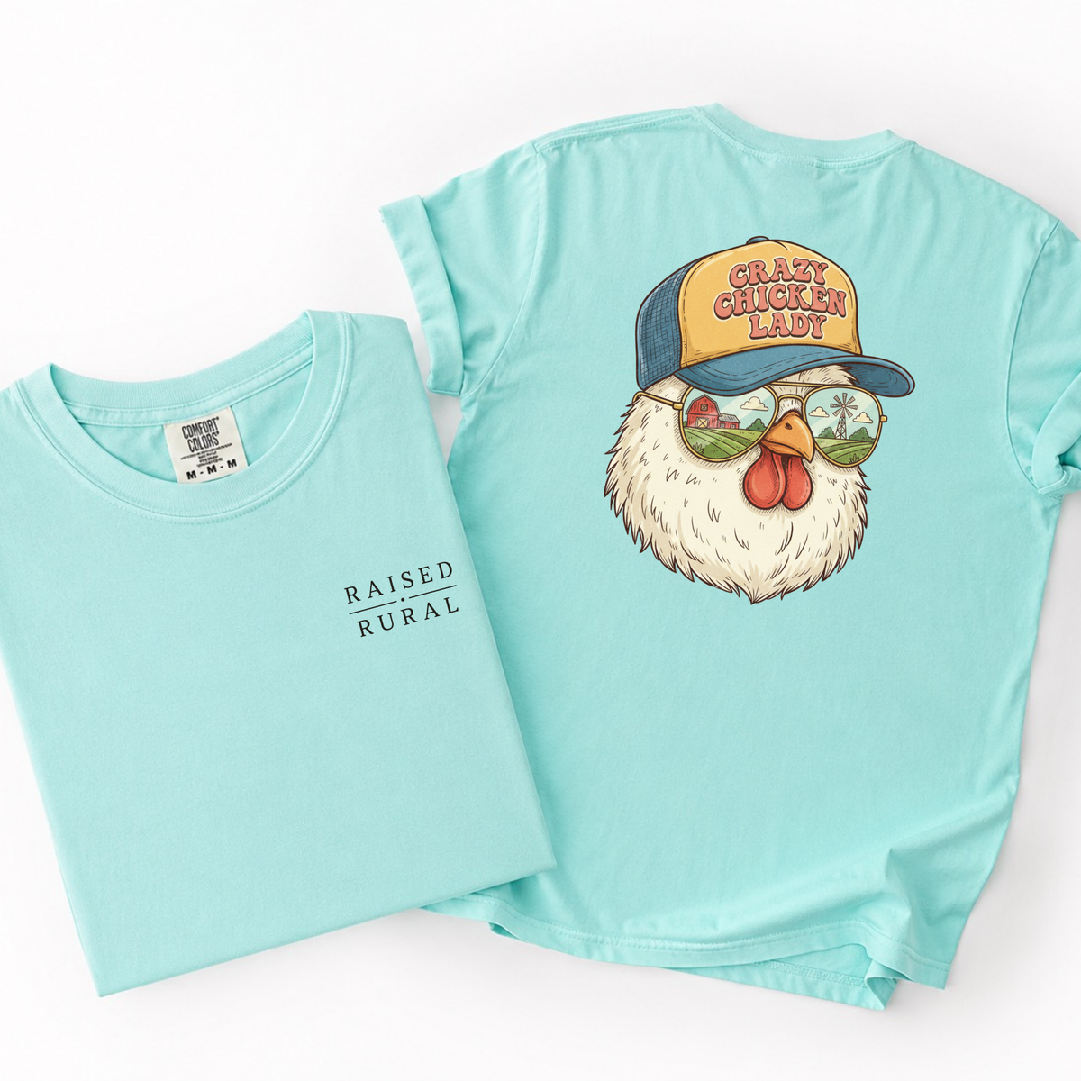 Crazy Chicken Lady- Rural Farm Girl Cotton Tee