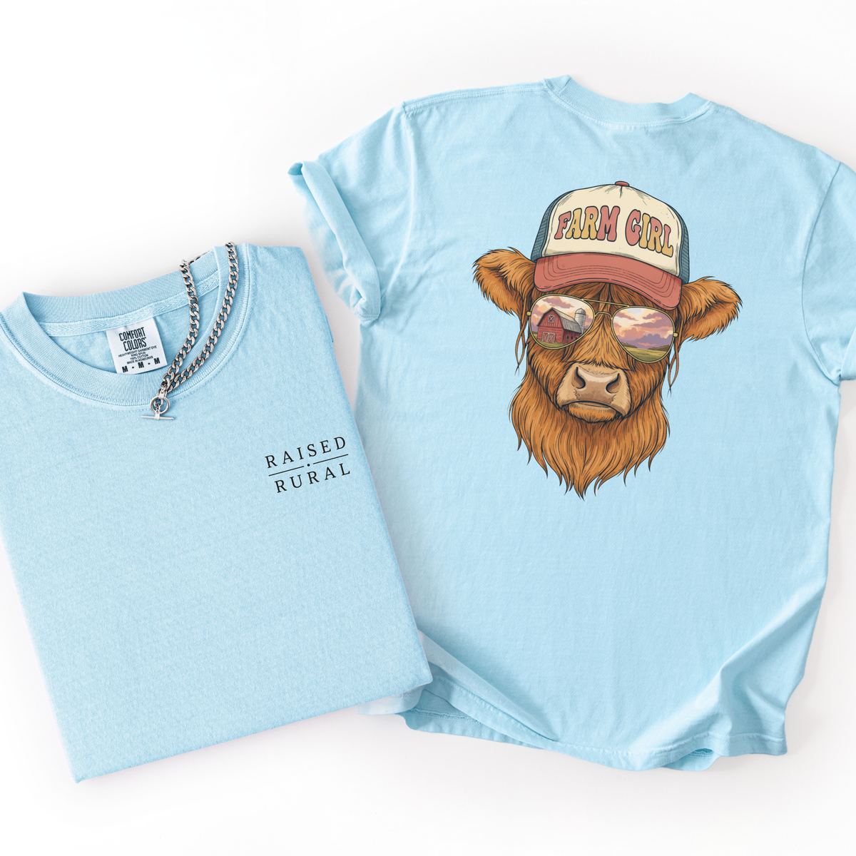 Farm Girl- Highland Cow Southern Lifestyle Tshirt
