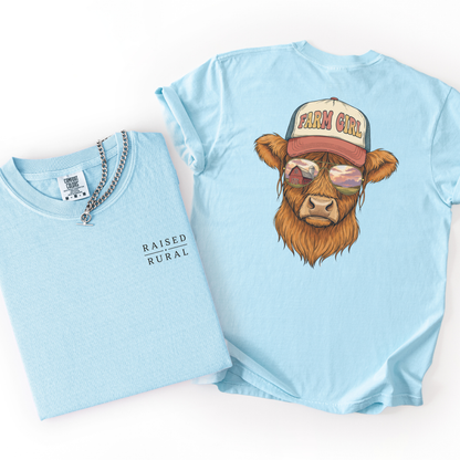 Farm Girl- Highland Cow Southern Lifestyle Tshirt