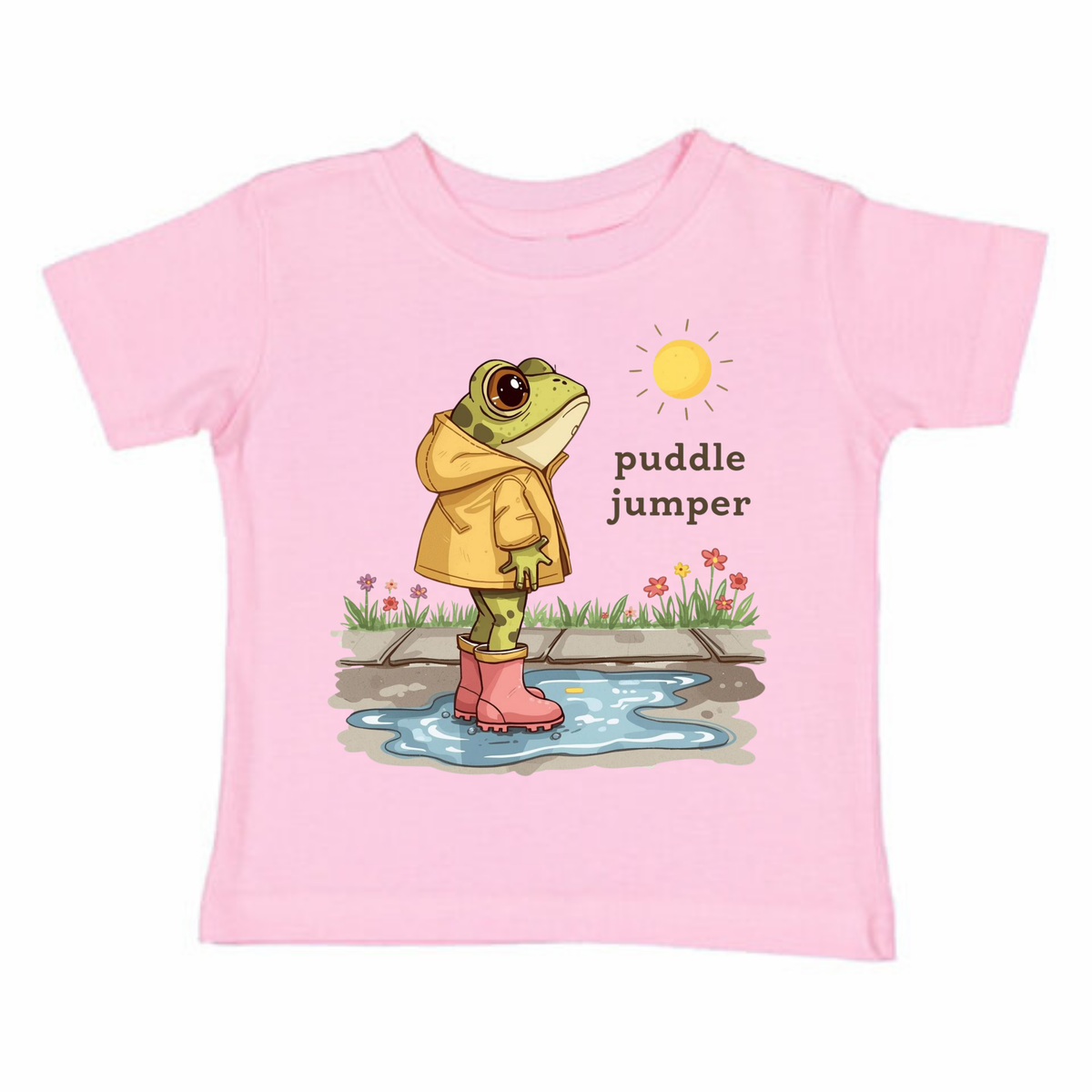 Puddle Jumper- Cartoon Frog Girls Graphic Tshirt