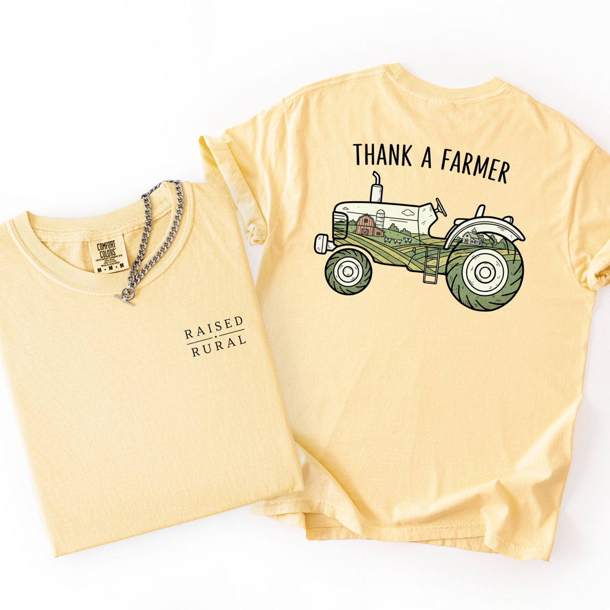 Thank A Farmer- Rural Girl Printed Cotton Graphic Tee