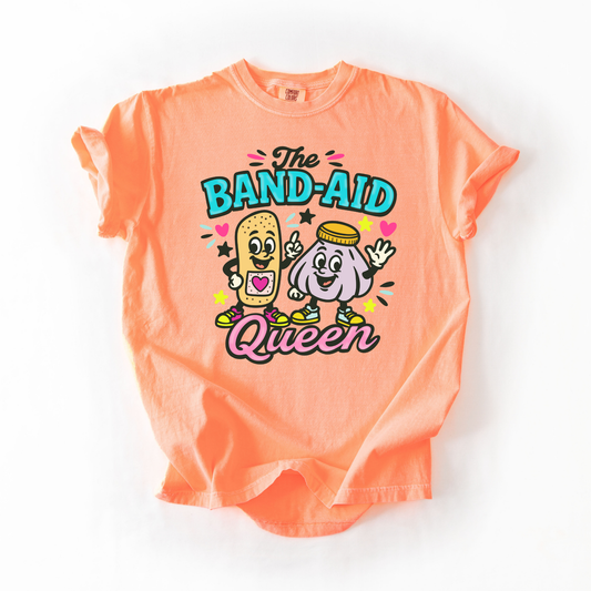 The Bandaid Queen- Cartoon Nurse Doodle Tshirt