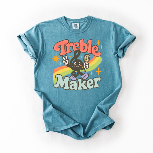 Treble Maker- Retro Cartoon Music Teacher Tshirt
