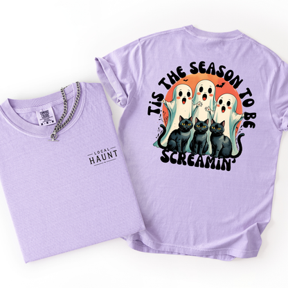 Tis The Season To Be Screaming- Retro Halloween Tee