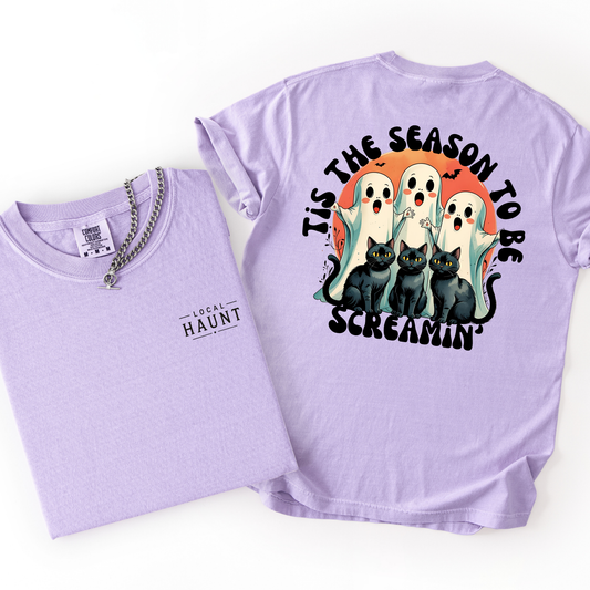 Tis The Season To Be Screaming- Retro Halloween Tee