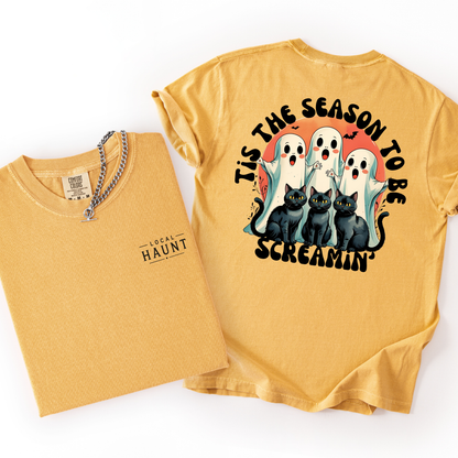 Tis The Season To Be Screaming- Retro Halloween Tee