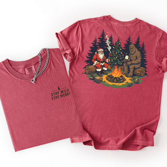 Santa & Bigfoot Men's Christmas Graphic Tshirt