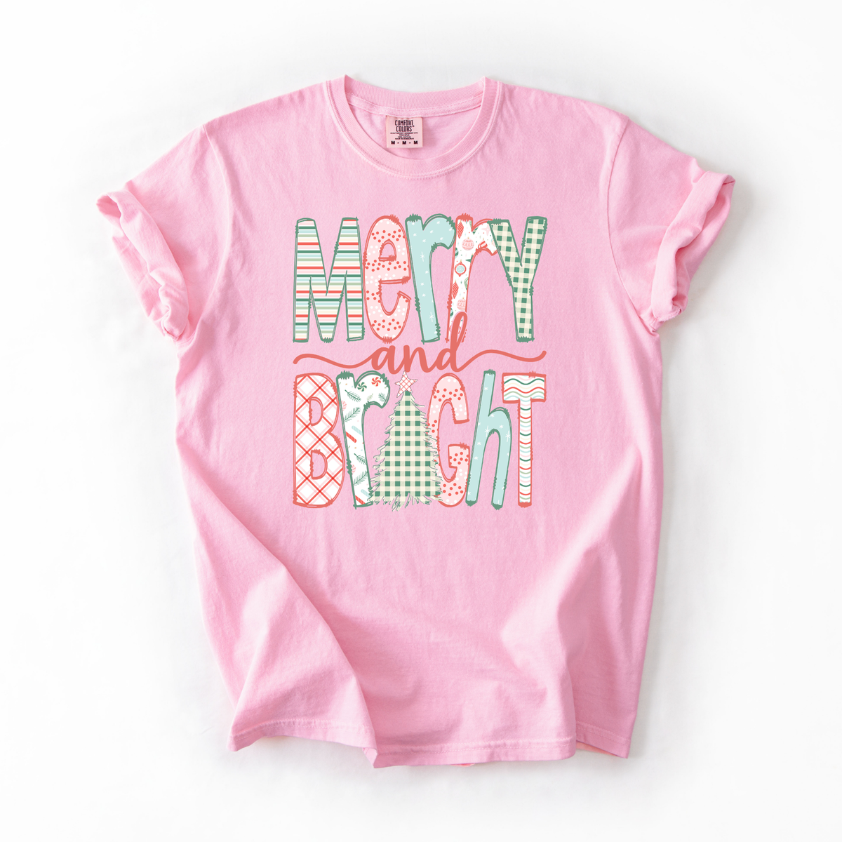 Merry & Bright Doodle- Preppy Christmas Tshirt