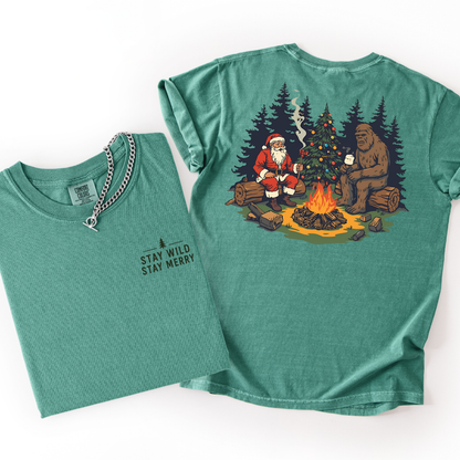Santa & Bigfoot Men's Christmas Graphic Tshirt